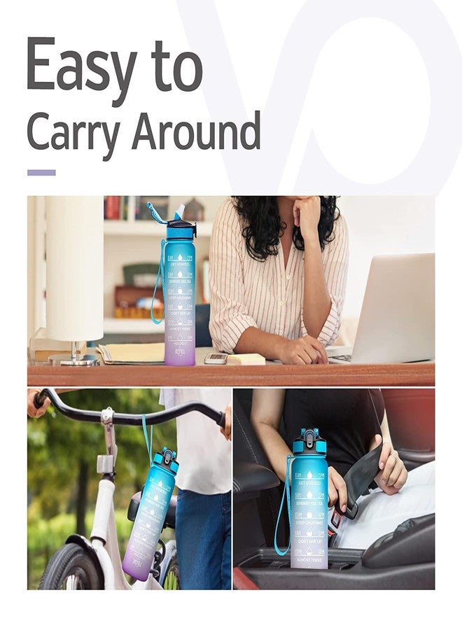 Arto Unbreakable Water Bottle 1 Litre with Motivational Time Marker, Leakproof Durable BPA Free Non-Toxic Water bottle for office,Water bottle for gym (Multicolor) - Image 2